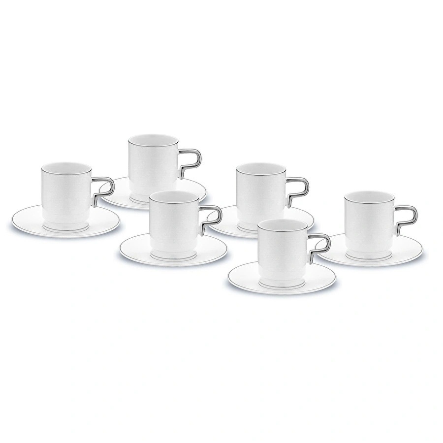 Jumbo Merse 6 Kişilik Kahve Fincan Takımı Platin