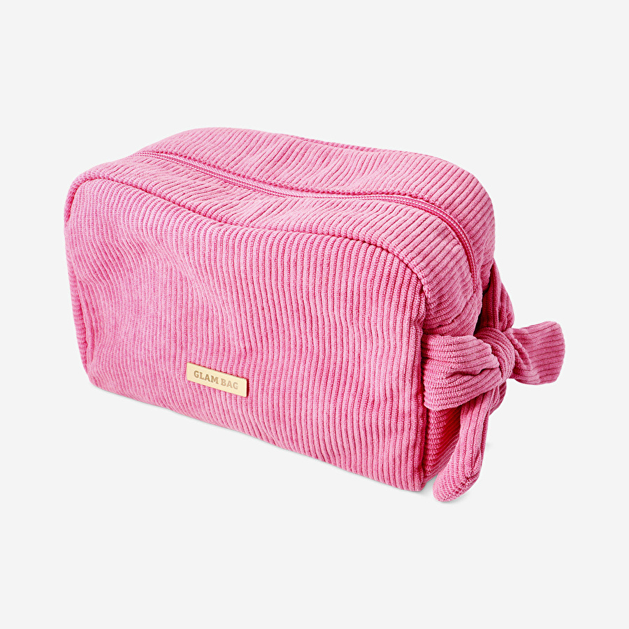 Flying Tiger Copenhagen Pembe Kadife Orta Boy Makyaj Çantası | Karaca