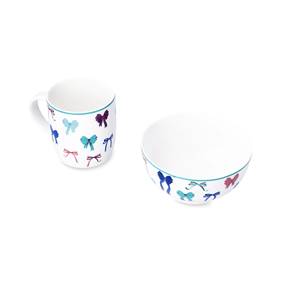 Flying Tiger Copenhagen Fiyonk Desenli Beyaz Kupa Seti