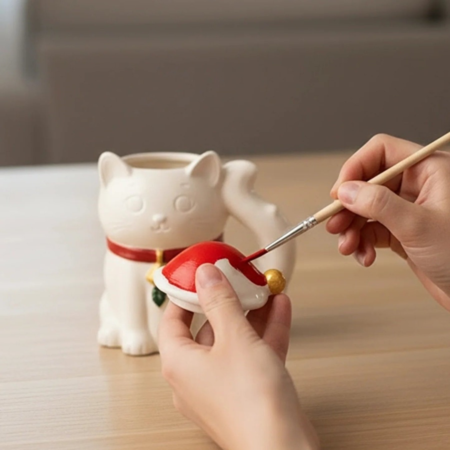 Flying Tiger Copenhagen Kendin Yap Seramik Kedi Şeklinde Kupa