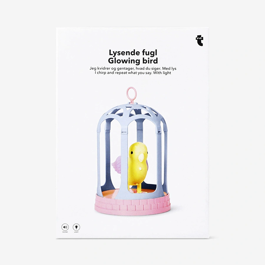 Flying Tiger Copenhagen Kafeste Öten Işıklı Oyuncak Kuş