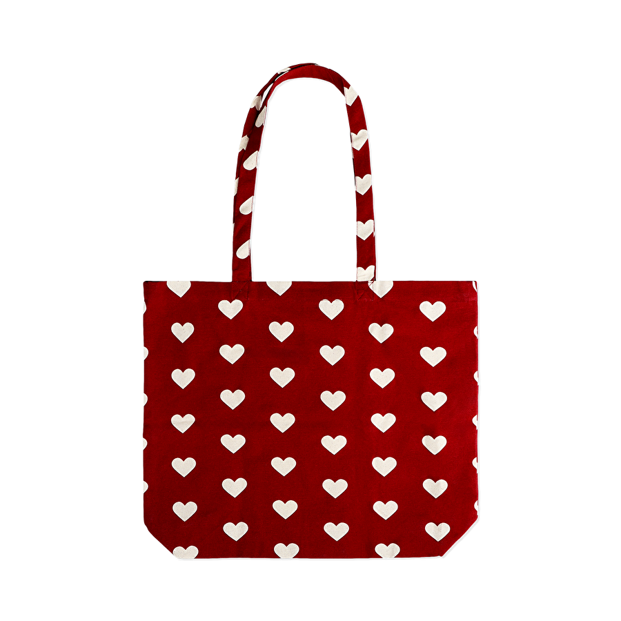 Flying Tiger Copenhagen Beyaz Kalpli Kırmızı Bez Çanta