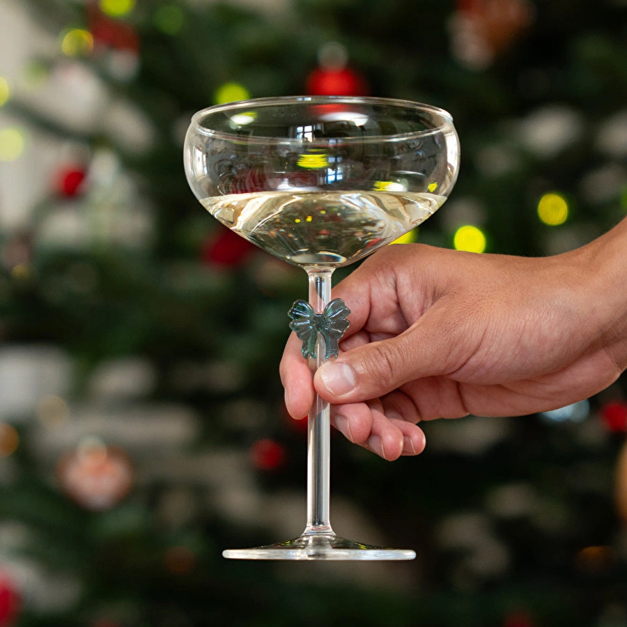 Flying Tiger Copenhagen Yeşil Fiyonk Detaylı Cam Kadeh