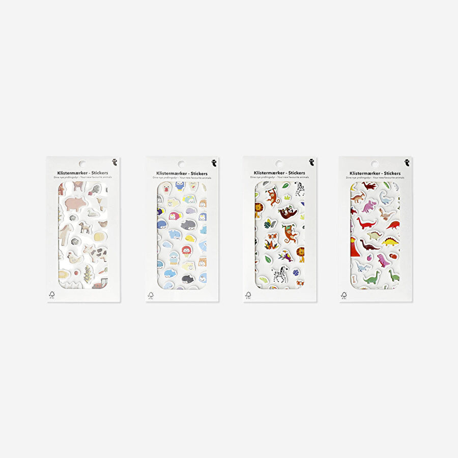 Flying Tiger Copenhagen Hayvan Temalı Kabarık Sticker Seti