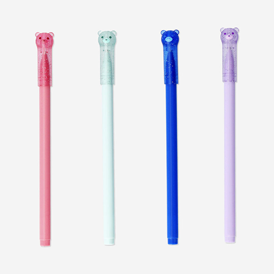 Flying Tiger Copenhagen 4'lü Ayıcık Detaylı Simli Jel Kalem