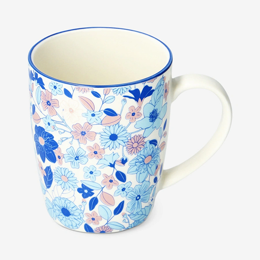 Flying Tiger Copenhagen Mavi Çiçekli Seramik Kupa