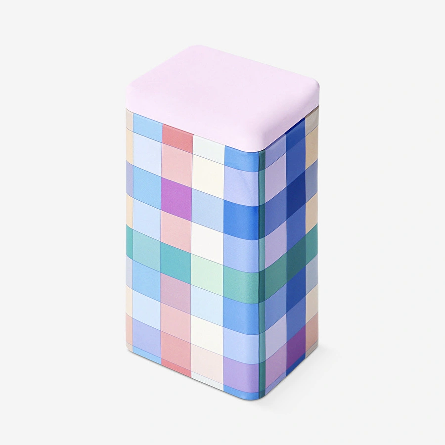 Flying Tiger Copenhagen Mavi Kareli Büyük Metal Kutu