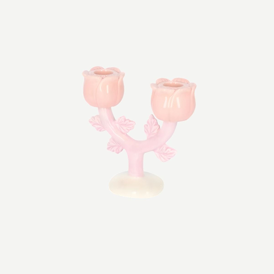 Flying Tiger Copenhagen 2'li Çiçek Şeklinde Seramik Mumluk