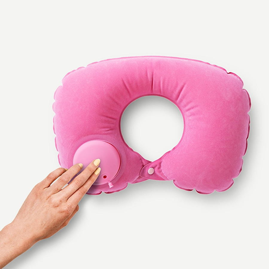 Flying Tiger Copenhagen Pembe Şişirilebilir Seyahat Yastığı