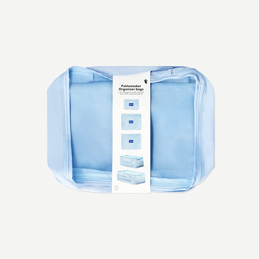 Flying Tiger Copenhagen 5 Parçalı Mavi Çanta Düzenleyici Seti