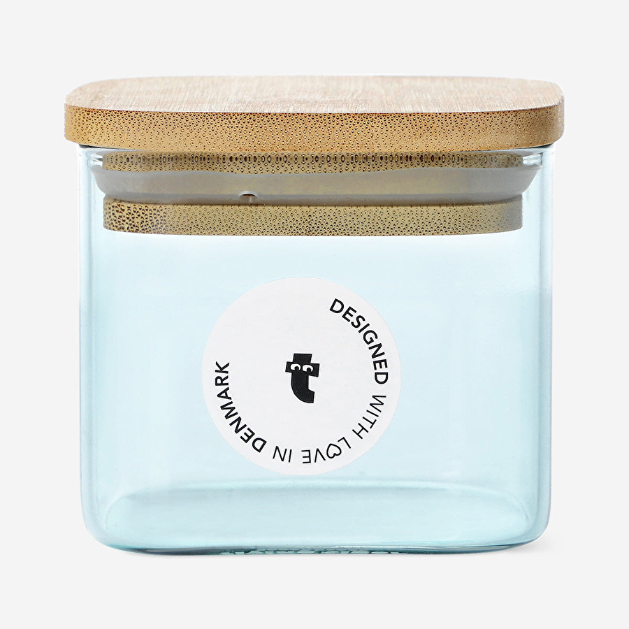 Flying Tiger Copenhagen Bambu Kapaklı Yeşil Cam Saklama Kabı 200 ml