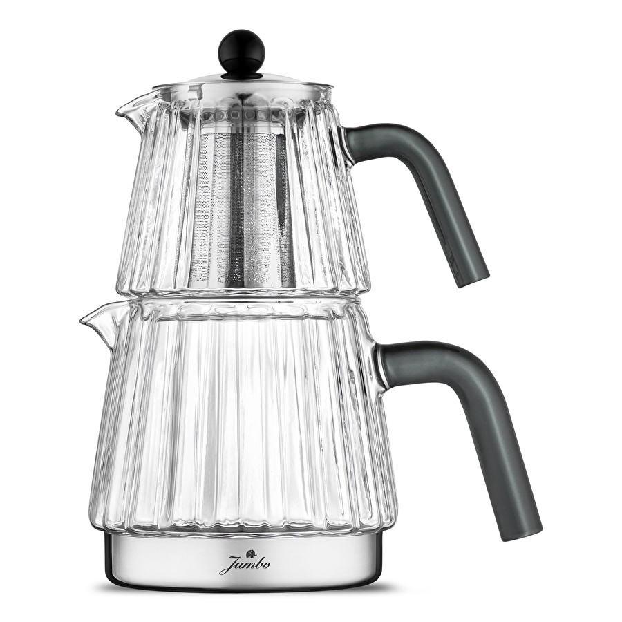 Jumbo Aura Glass İndüksiyon Tabanlı Çelik Çaydalık
