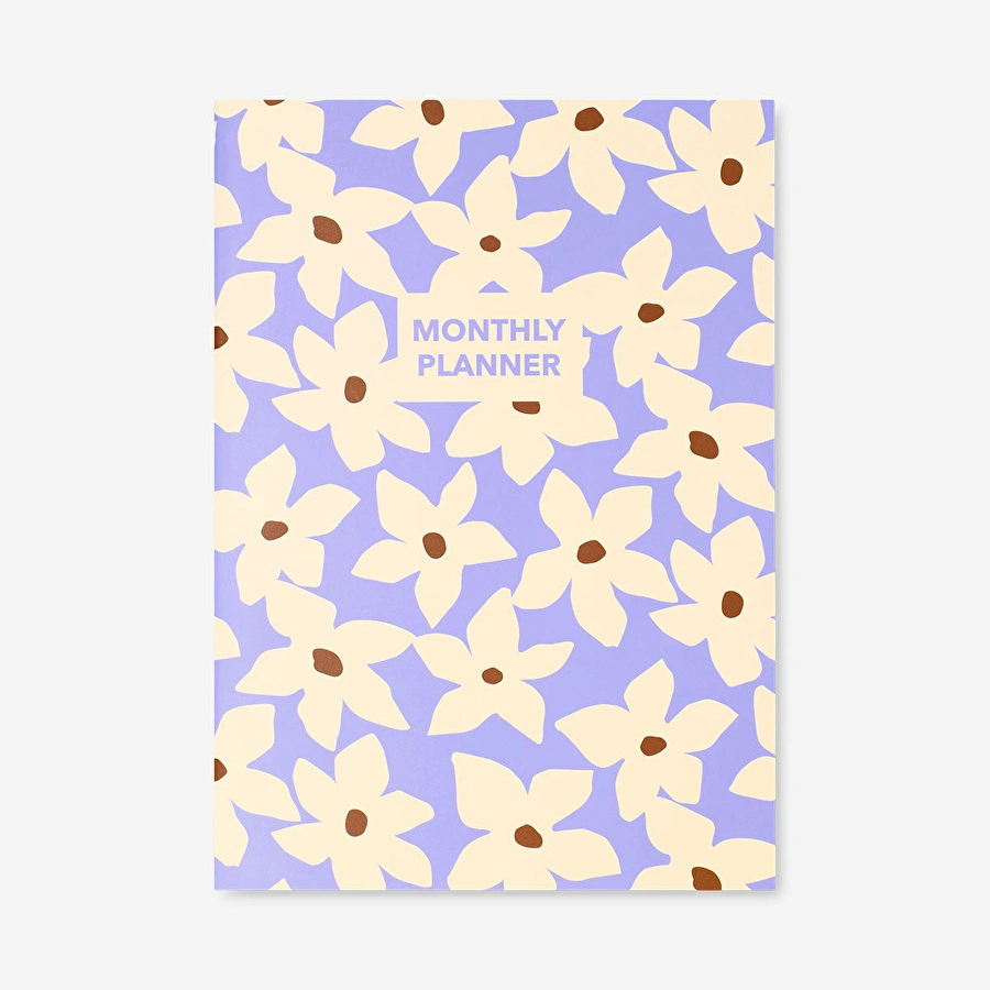 Flying Tiger Copenhagen Bej Çiçekli Haftalık Planlayıcı A4 Defter