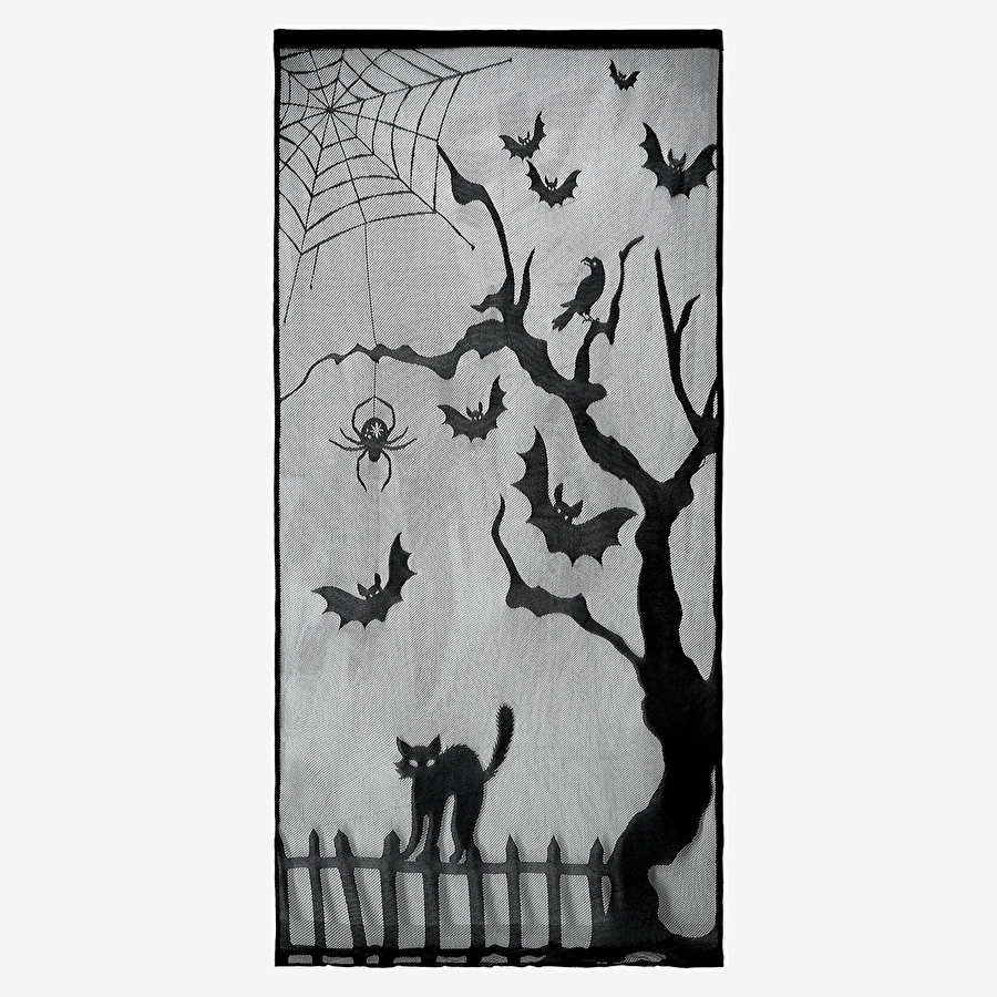 Flying Tiger Copenhagen Yarasa ve Örümcekli Halloween Temalı Perde