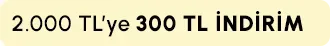 D Kaşmir 2000 TL ve Üzerine 300 TL İndirim