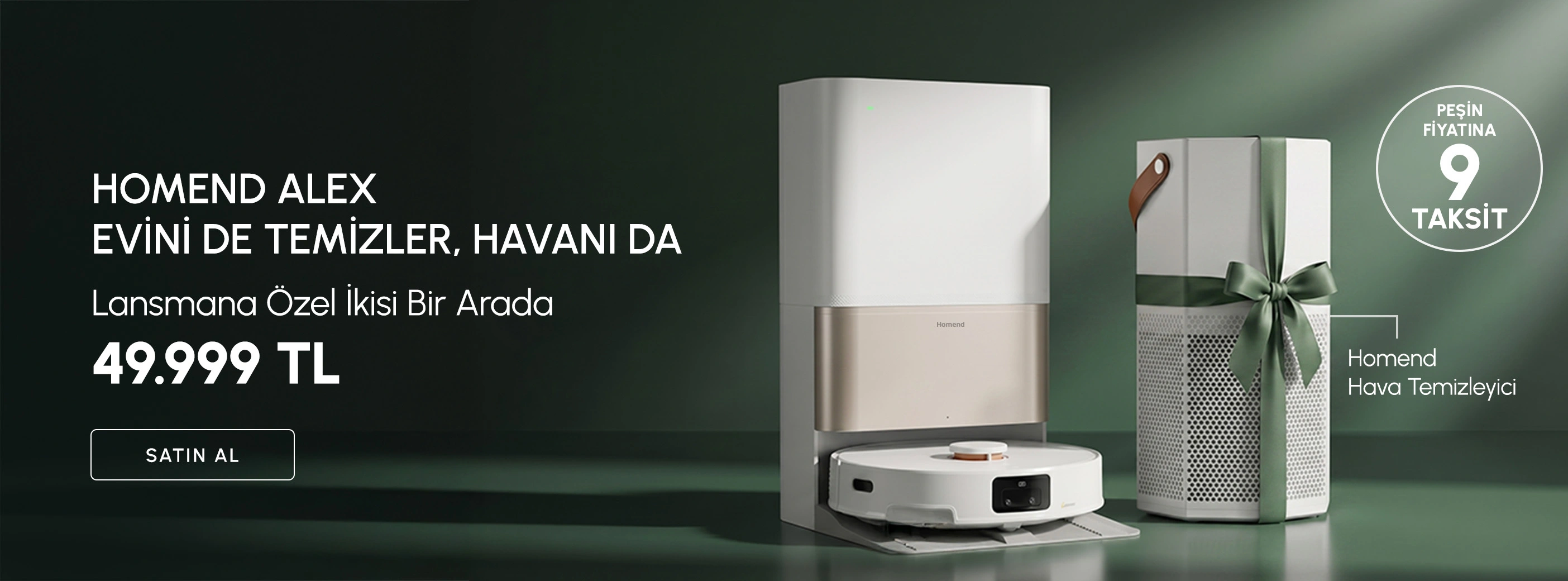 Alex50 Robot Süpürge Alana Hava Temizleyicisi Hediye