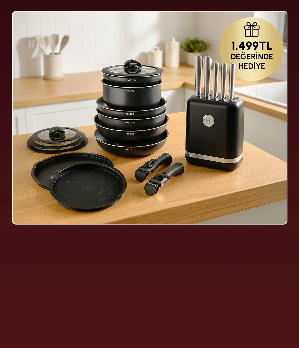 Easy Clip 13 Parça Tencere Seti Alana Bıçak Seti Hediye