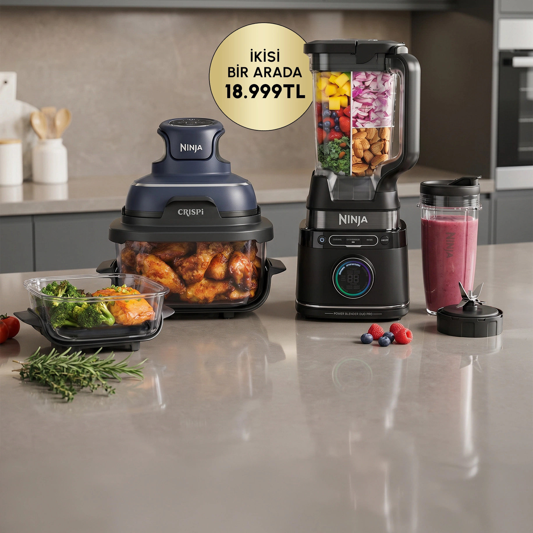 Ninja Power Blender Smoothie Maker Birlikte