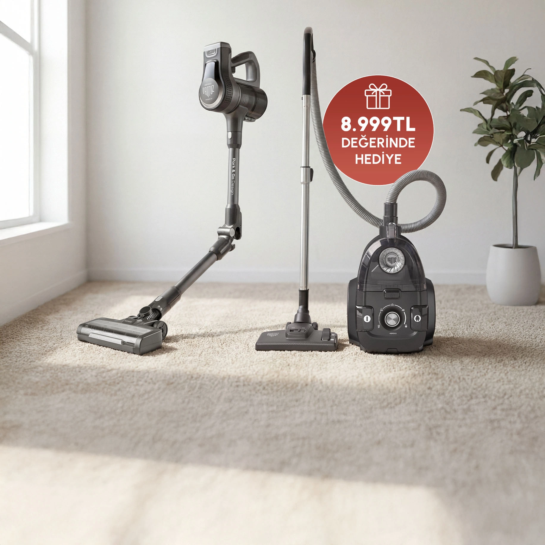 Vantuz Yatay Süpürge Hediye