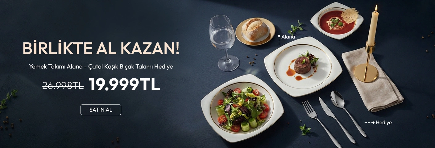 Kare Yemek Takımı Alana Çatal Kaşık Bıçak Takımı Hediye