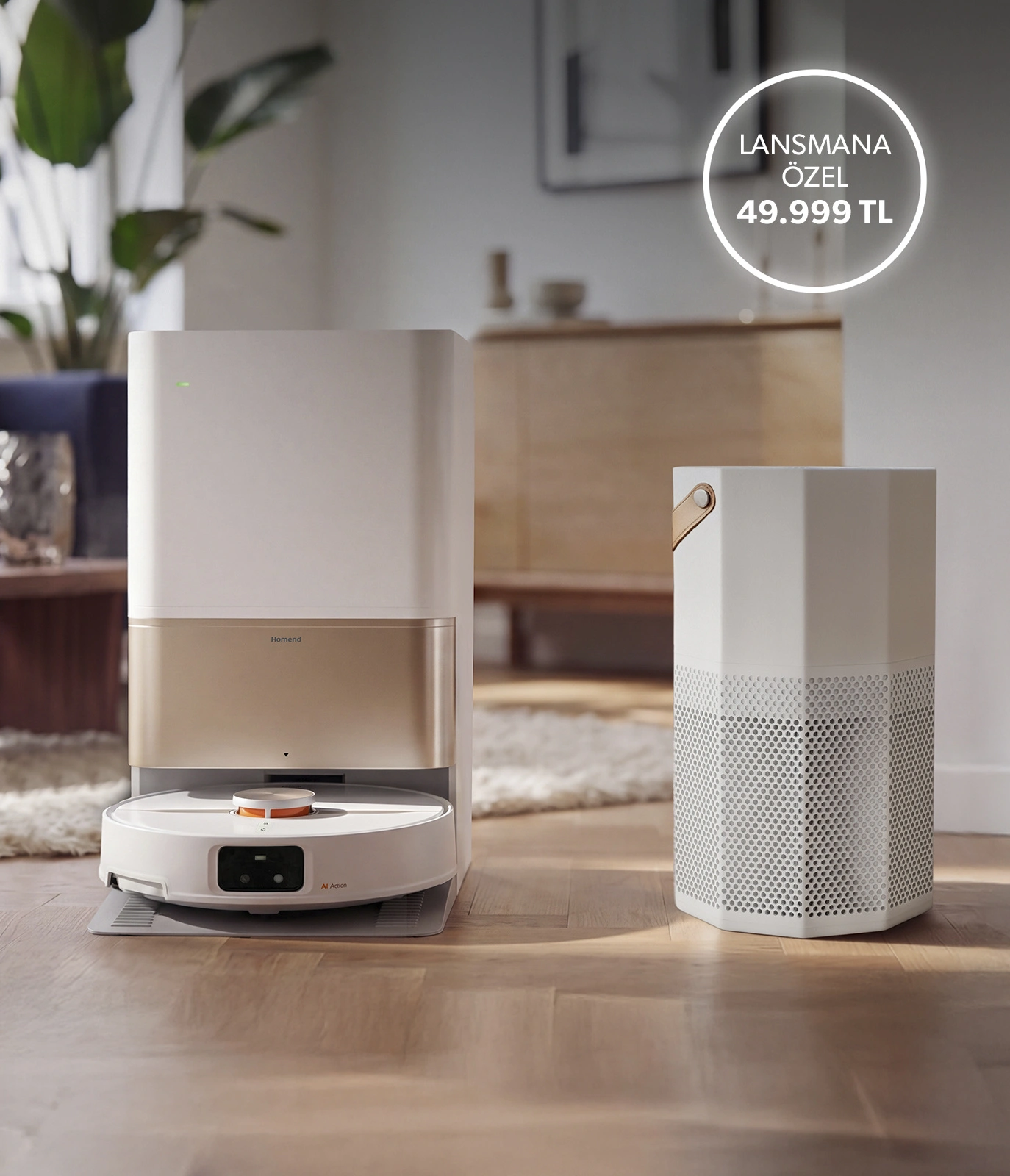 Alex 50 Robot Süpürge Alana Hava Temizleyicisi Hediye