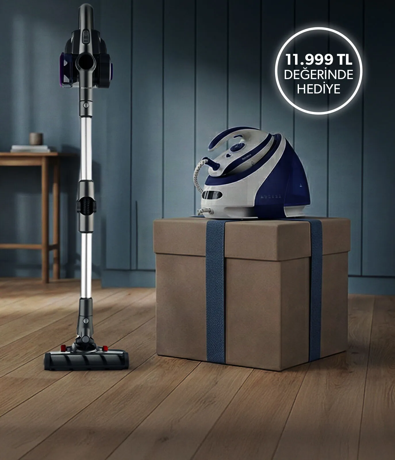 Dikey Süpürge Alana Buhar Kazanlı Ütü Hediye