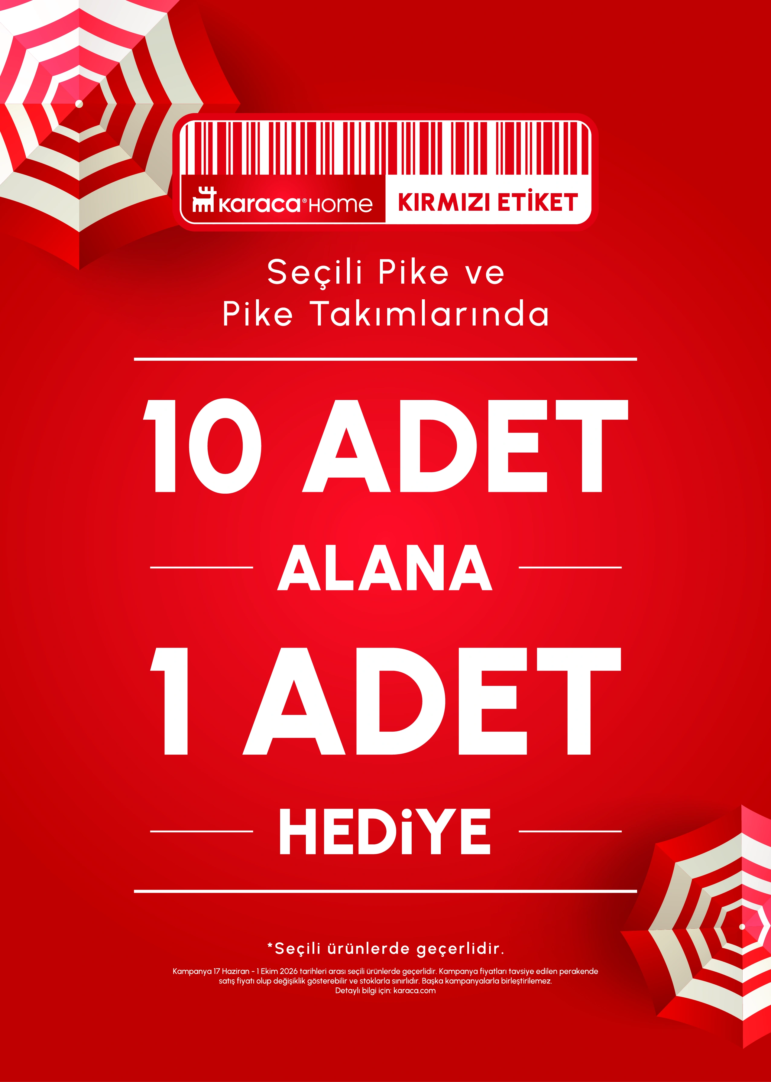 Karaca Home 10 Adet Alana 1 Adet Hediye