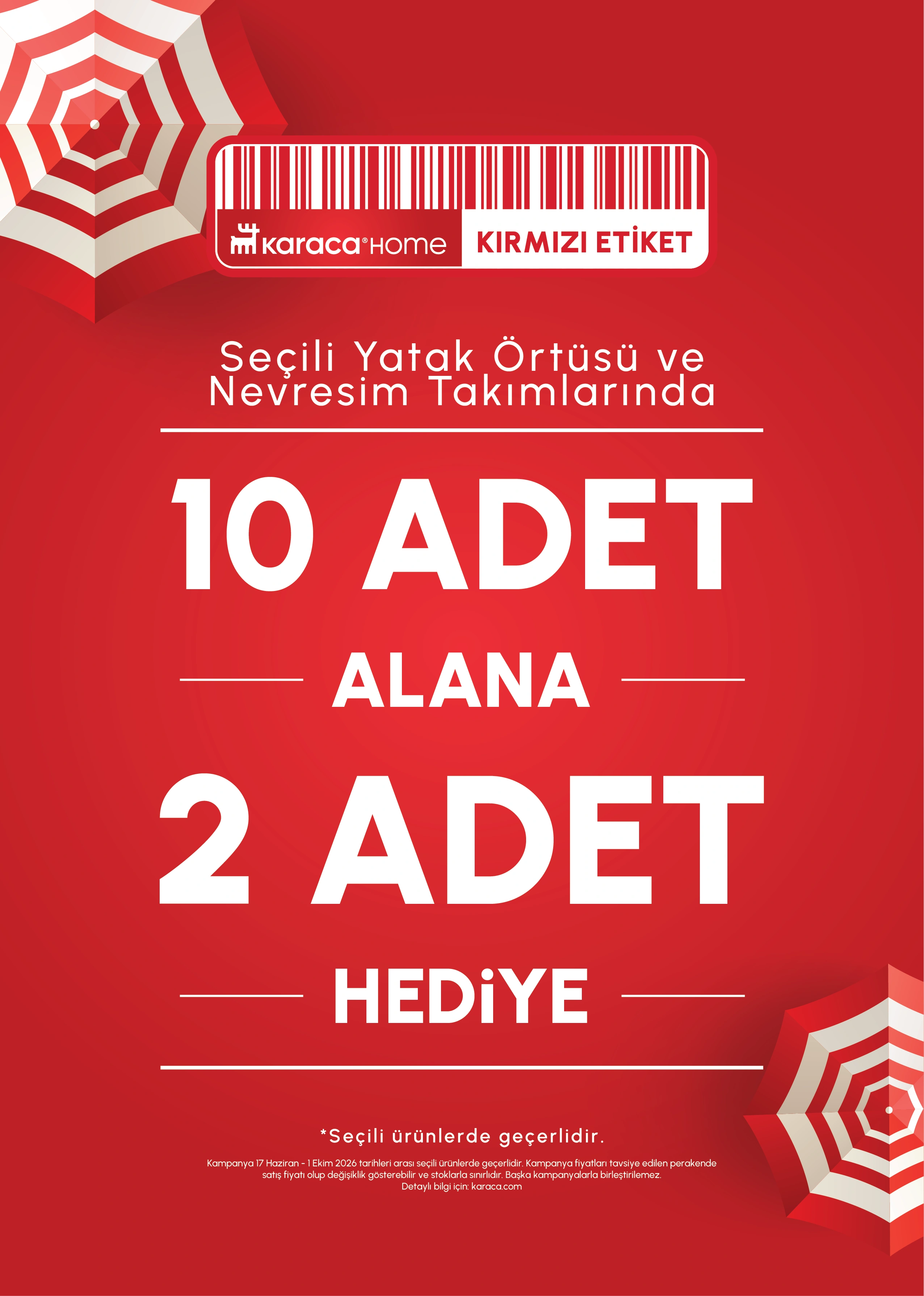 Karaca Home 10 Adet Alana 2 Adet Hediye