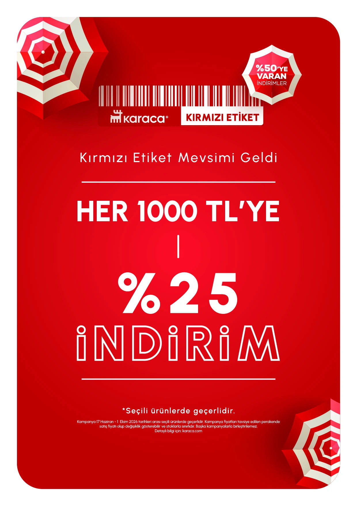1000 TL ve Üzerine 250 TL İndirim