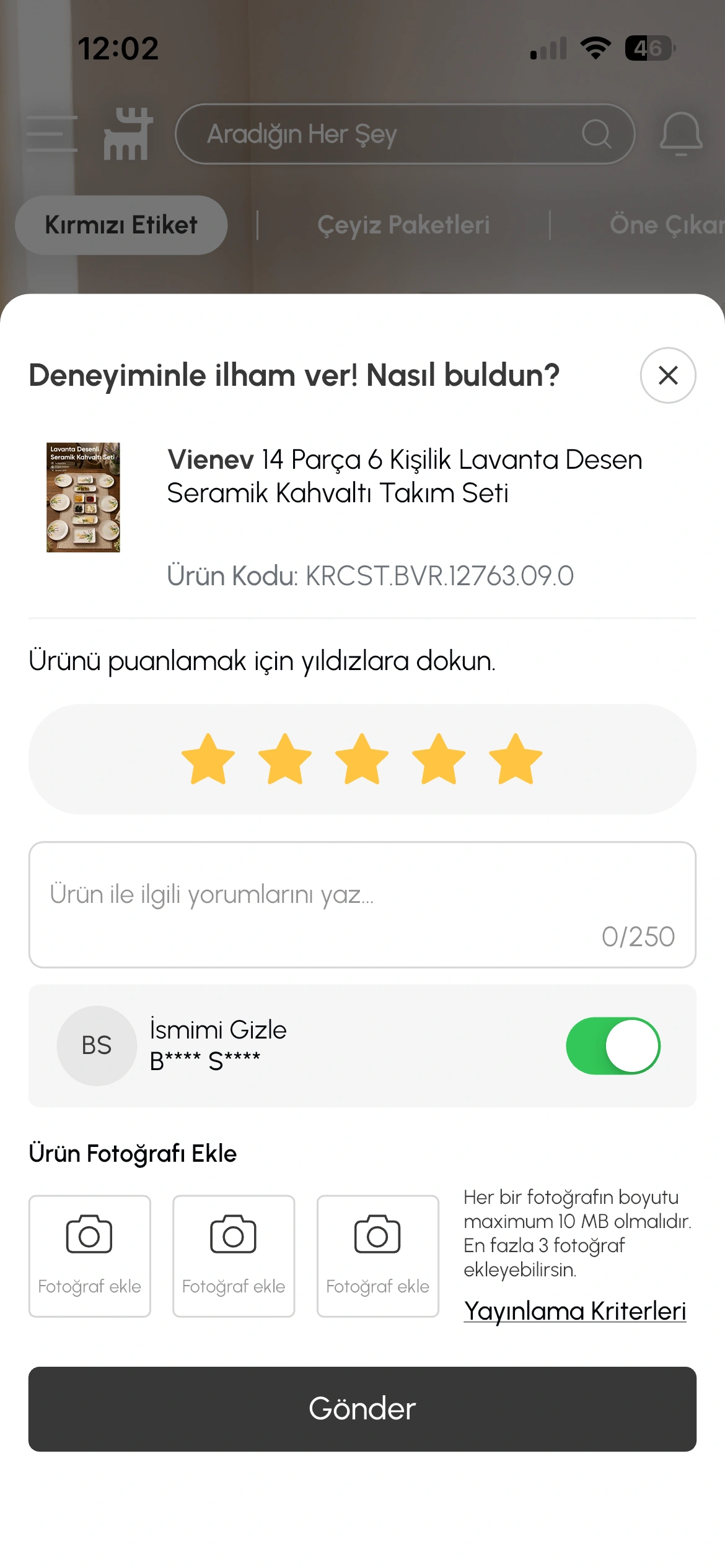B****** S****** değerlendirme görseli 1